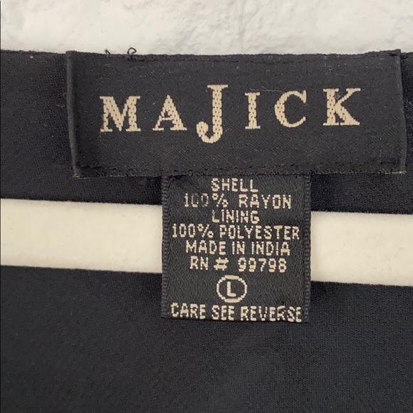 Majick long Lined Sheer sleeved Navy + Blue Dress - Picture 8 of 14